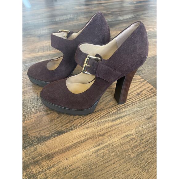 MICHAEL KORS "Flynn" Mary Jane Suede Leather Platform Heels (7/37) - Picture 3 of 6